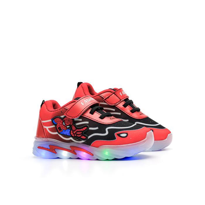 Andrian Store - Sepatu Anak Laki-Laki Model Lampu Led / Sepatu Sneakers Anak Karakter Spider