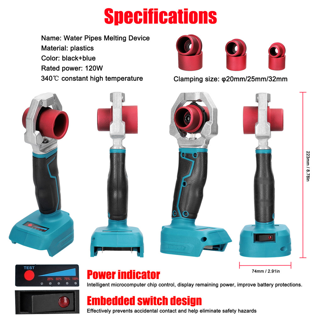. 18V Cordless Welding Machine Ppr Soldering Plastic Welding -