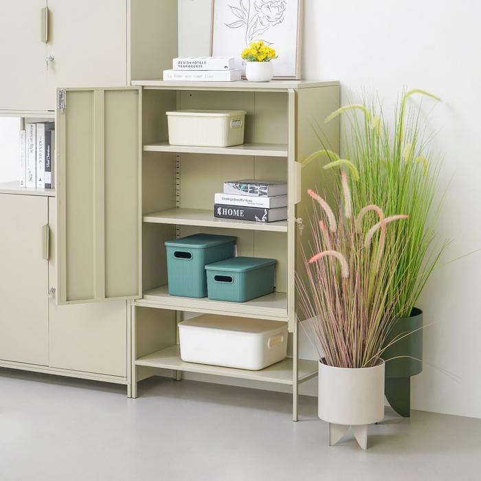 TERLENGKAP Informa Lynd Kabinet Kantor Metal 2 Pintu - Krem Beige Berkas Kantor Tempat Penyimpanan