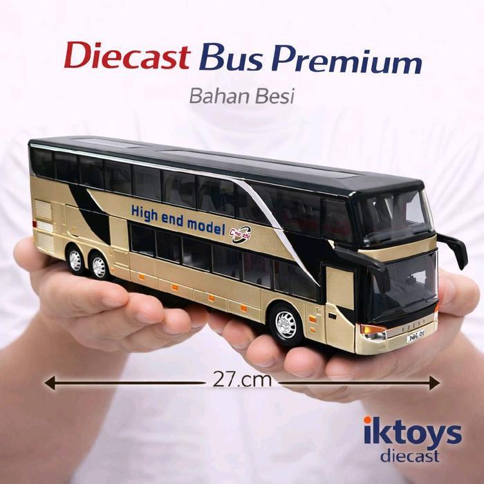 diecast bus miniatur bis tingkat double decker besi