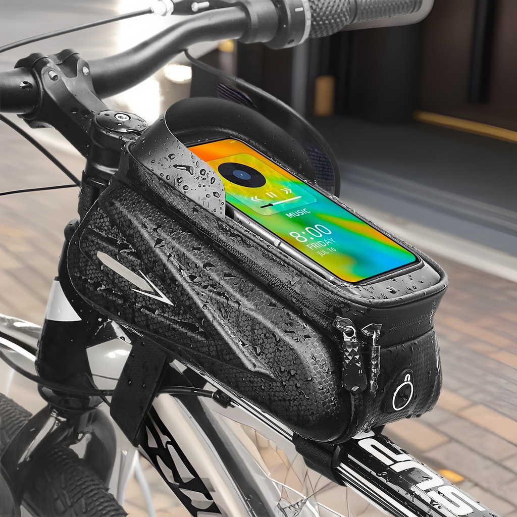 Bike bag front beam bag mountain bike phone storage bicycle front pouch waterproof gear accessory