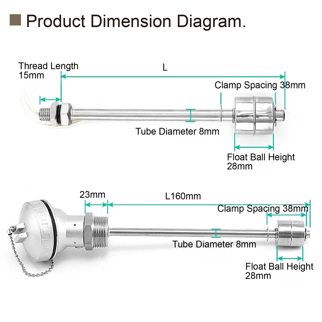 ANTI-CORROSION STAINLESS STEEL FLOAT SWITCH WATER TANK FLOAT LIQUID LEVEL SWITCH CONTROLLER LIQUID
