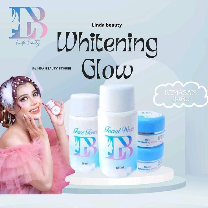 [Lb] Skincare Lindabeauty Paket Cream Whitening Glow Dna Salmon-Pencerah Wajah Mengglowingkan