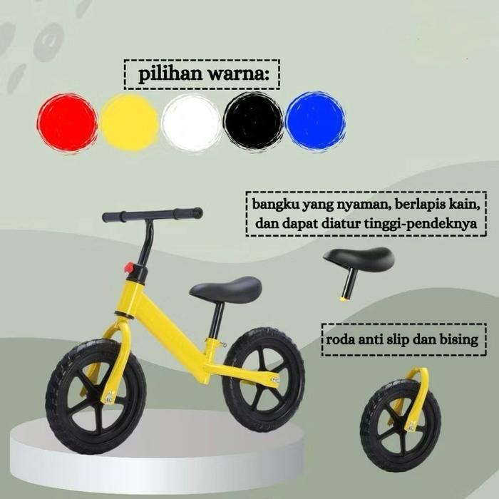 DISKON 88FAMILY BALANCE BIKE 2 RODA PELANGI UNTUK ANAK 2-5 TAHUN SEPEDA ANAK TANPA PEDAL DENGAN