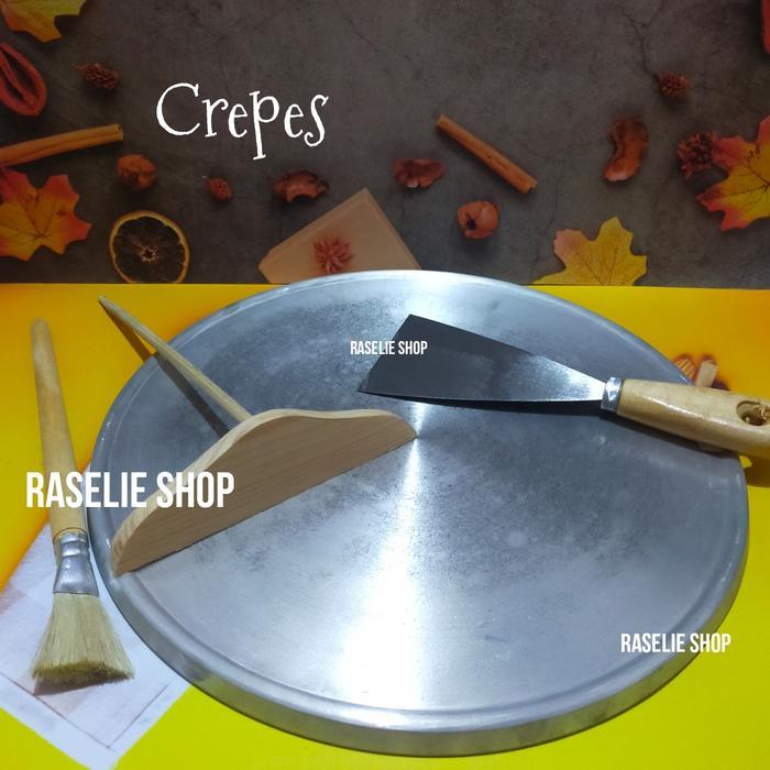TERLARIS! Wajan Kue Leker Crepes Loyang Aluminium TEBAL [tanpa list pinggiran] Wajan Datar Cetakan