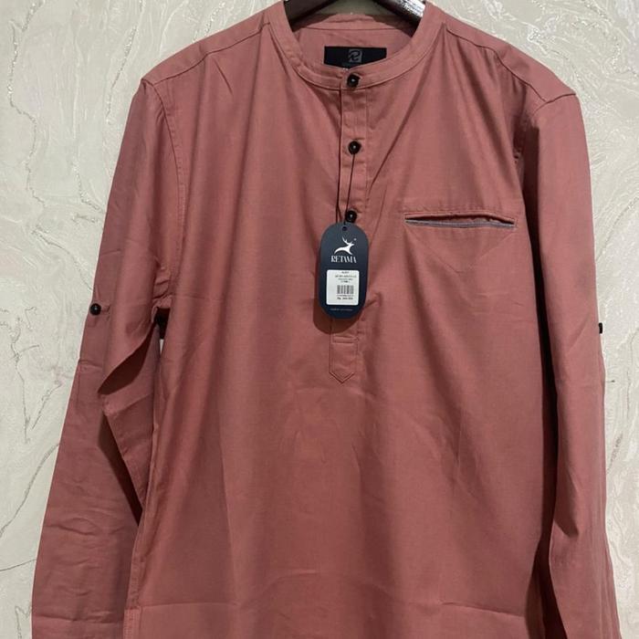 Baju Koko Retama Lenggan Panjang//Koko Muslim//Koko Pria Dewasa