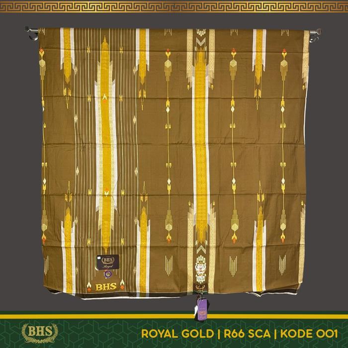 [Garansi Original] Sarung Bhs Royal Gold Motif R66 Sca Songket Crepe Tenun Tangan Atbm Bahan