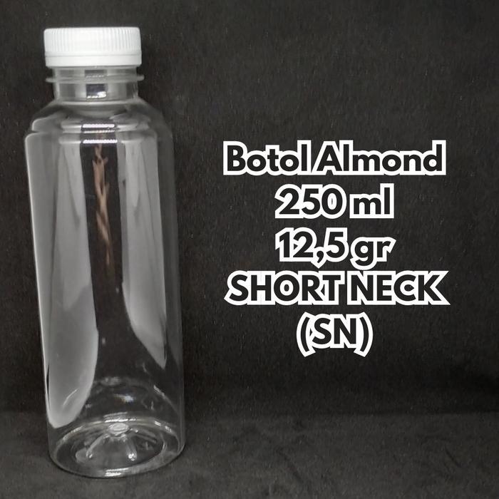 BOTOL PLASTIK ALMOND 250 ML SHORT NECK SN