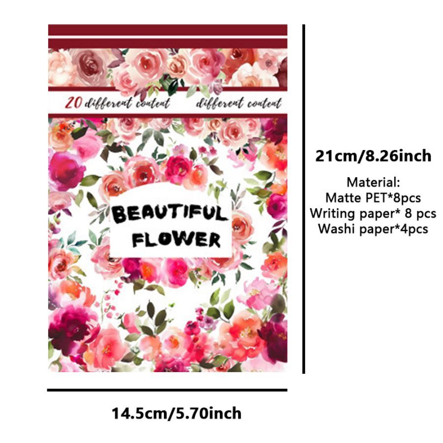 20Sheets Large Size Sticker Book PET Washi Paper Stickers For Scrapbooking Journal Diary Notebook