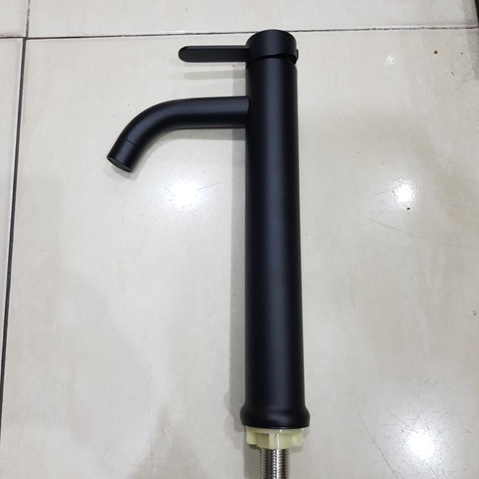 ID KRAN WASTAFEL MANGKOK CUCI TANGAN MODEL BAMBU / TINGGI STAINLESS HITAM