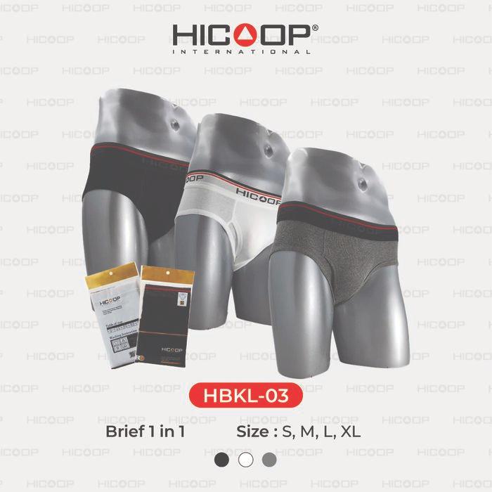 Hicoop - Underwear Brief - Celana Dalam Pria - Brief Classic Edition - Hitam/Putih/Abu - 1 Pcs -