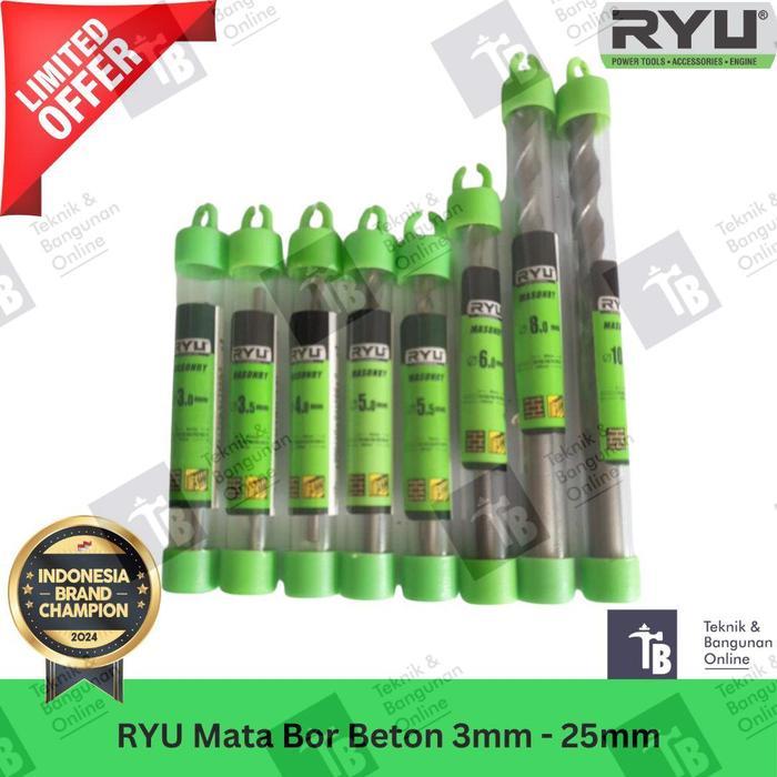 Ryu Mata Bor Beton 3-25mm / Masonry Mata Bor 3 mm - 25 mm