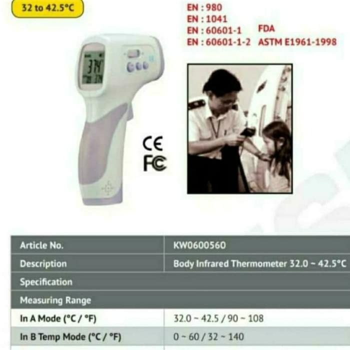 KRISBOW - THERMOMETER GUN INFRARED / TERMOMETER TEMBAK. DETEKSI COVID