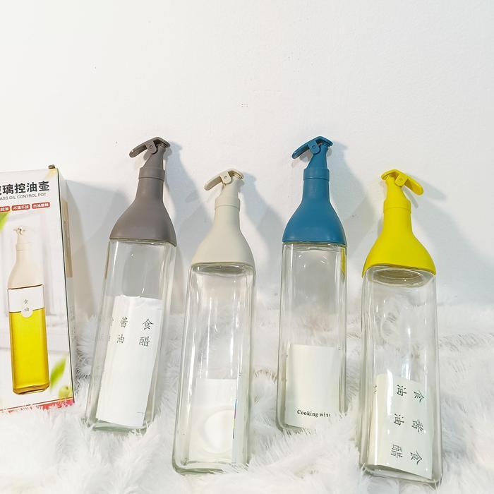 Botol Minyak Kaca Anti Tumpah Estetik Korean Style Wadah Saos Vinegar Kecap Oil