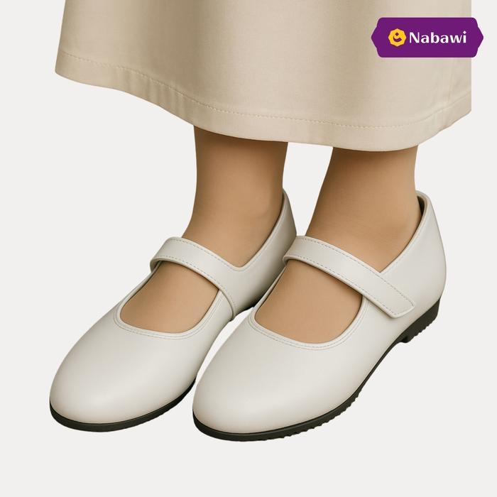 Sale Sepatu Haji Umroh Wanita Putih Polos Model Tali Dan Flatshoes Sepatu Kerja Perlengkapan Haji