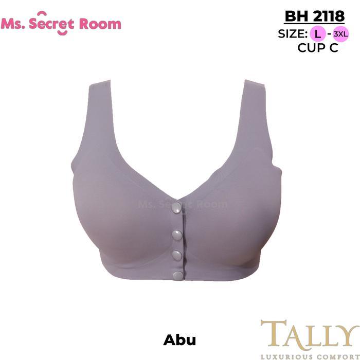 Tally Bra 2118 Bh Kancing Depan Tanpa Kawat Cup C Busa Sedang Kancing 4 Full Cup Bahan Nilon
