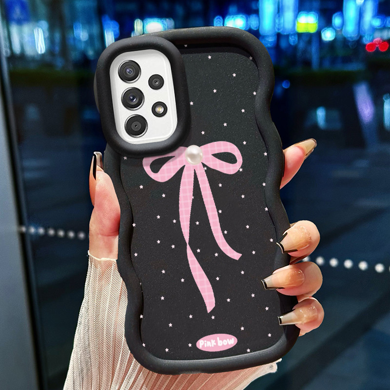 Casing Hp Untuk Samsung A52 4G A52 5G A52s Case Pita Mutiara Cesing Kasing Macaron Glossy gelombang 