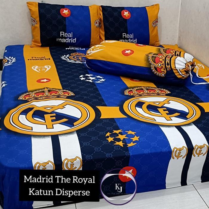 PROMO Sprei Madrid juve inter milan mu The Royal Motif Bola Real Madrid Set Lengkap Sarung Bantal &