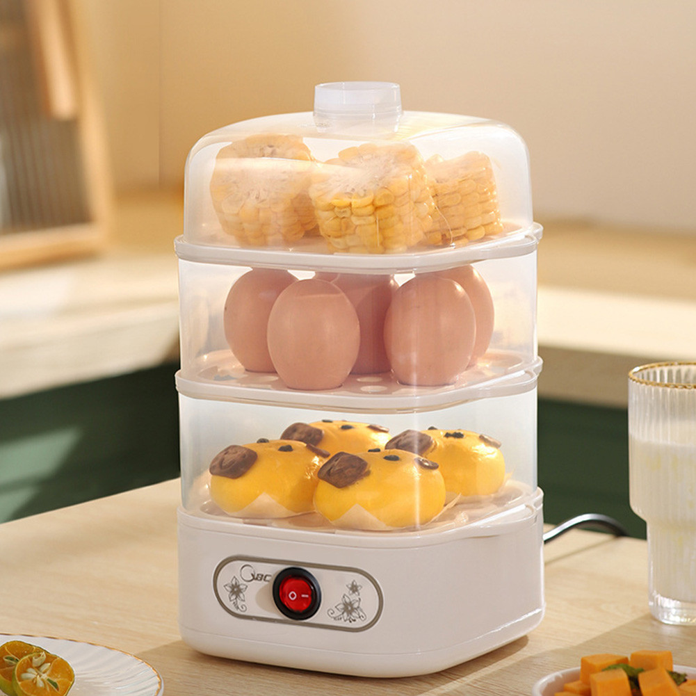 Electric Egg Boiler Cooker Two/Three-Layer Electric Steamer Machine 6 Eggs Multifunction Egg Boiler