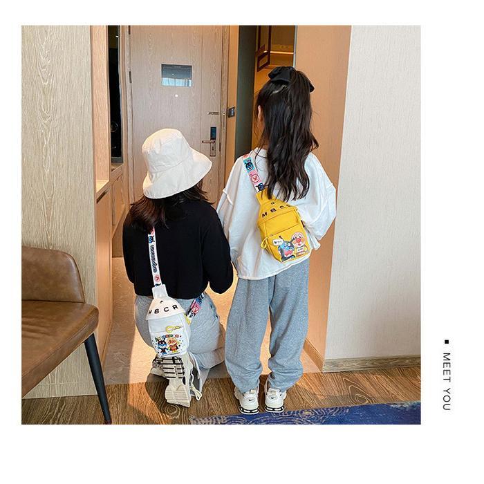 Waist Bag Anak Perempuan / Laki - Laki Fashion Korea Tas Dada Anak Bahan Kanvas / Tas Import Bao061