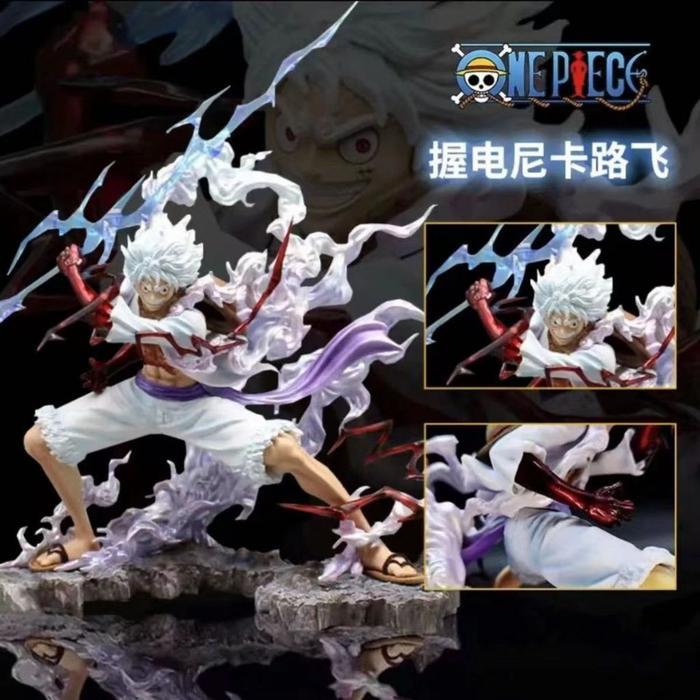 AF001 Action Figure Luffy One Piece Statue Sun Nika Lutfy Gear 5 Wink Studio design LED hiasan kamar