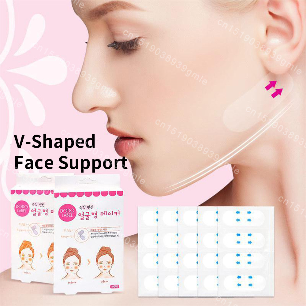 40Pcs/10Sheets V Lift Face Sticker Invisible Makeup Adhesive Lift Face Tape Slim Patch Breathable