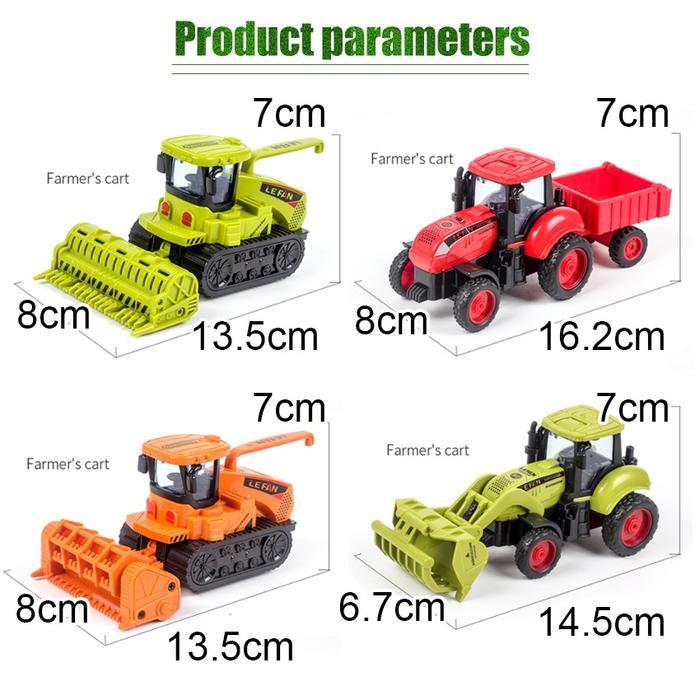TERBARU Premium Diecast Tractor Harvester Farm Vehicle Car Model Kids Toy Xmas Gift Birthday -