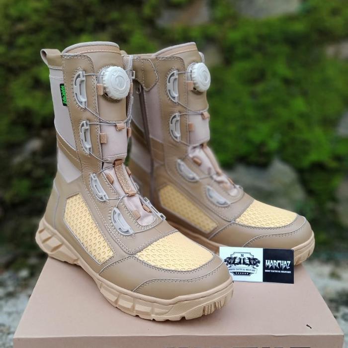 PDL TALI PUTAR Sepatu PDL tali putar gurun bahan kulit dop semir dan canvas waterproof, sleting YKK,