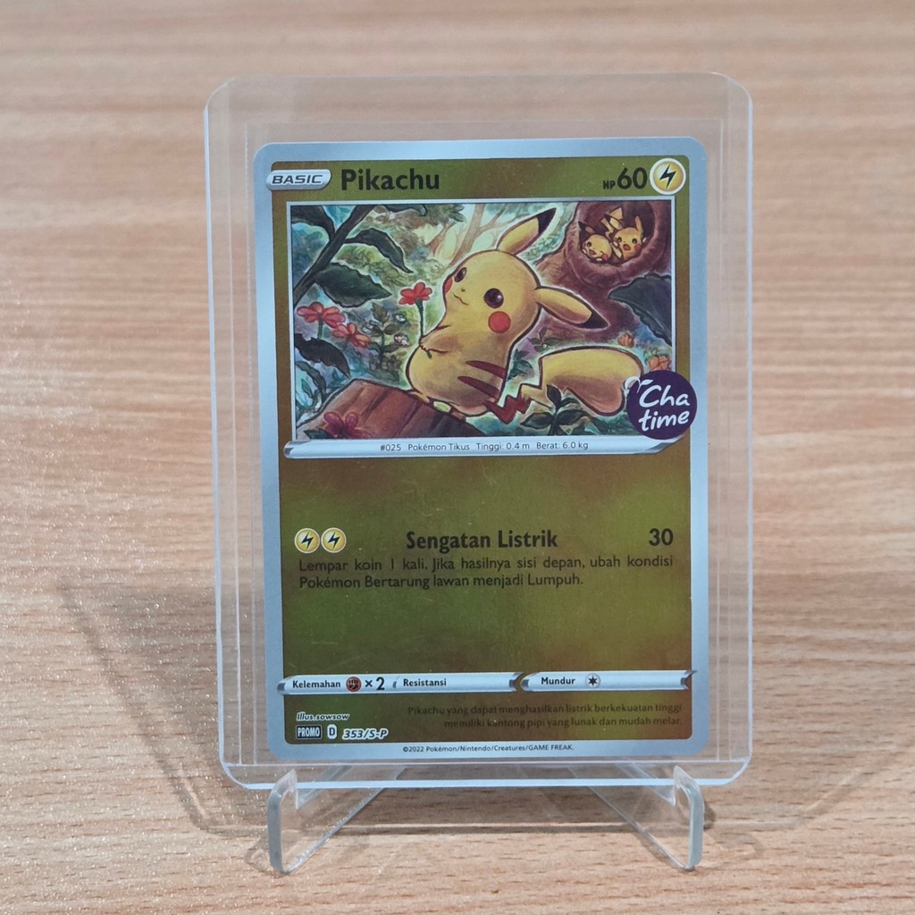 Kartu TCG Pokemon Promo Pikachu 353/S-P Chatime TCG Indonesia