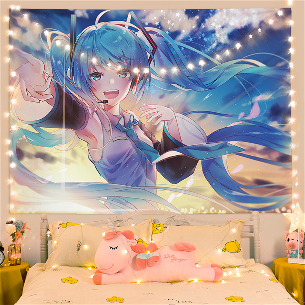 Kawaii Home Decoration Wall Hanging Tapestry Anime Japanese Girl Tapestry Bedroom Background