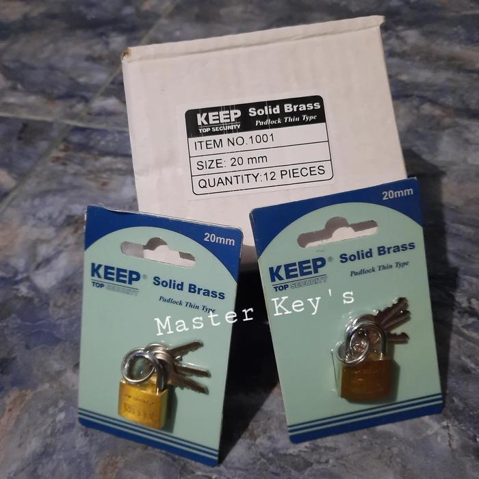 "New" Gembok KEEP Top Security 20mm Kuningan