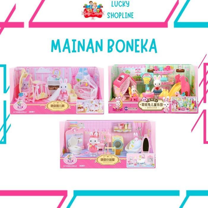 [BIG SALE] Mainan Boneka mainan rumah rumahan anak perempuan mainan peran Plastik Doll