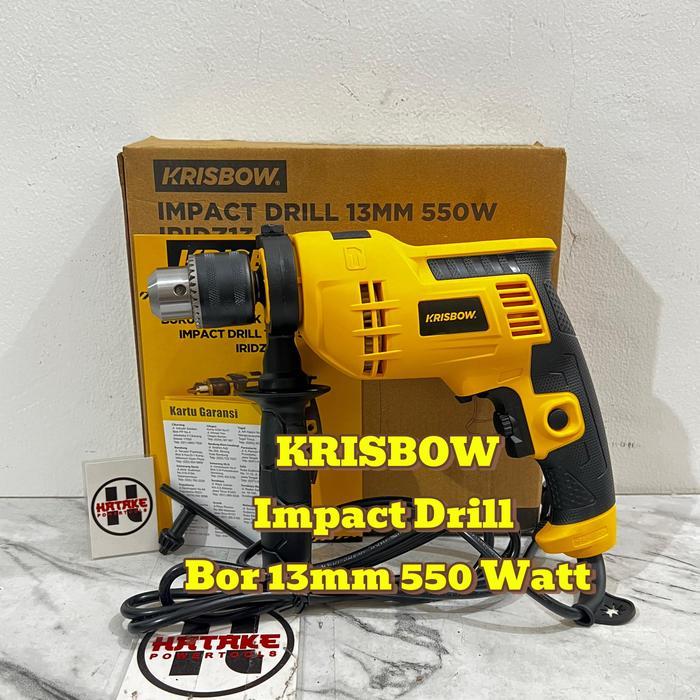 Krisbow Iridz13 Original Bor 13Mm Impact Drill Mesin Bor Listrik Besi Batu Kayu 13Mm 550 Watt