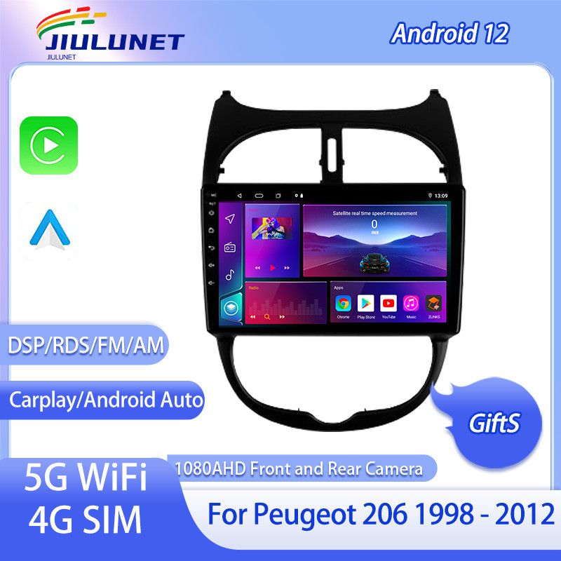 . Jiulunet 8 Core Car Radio Android 12 For Peugeot 206 1998 - 2012 -