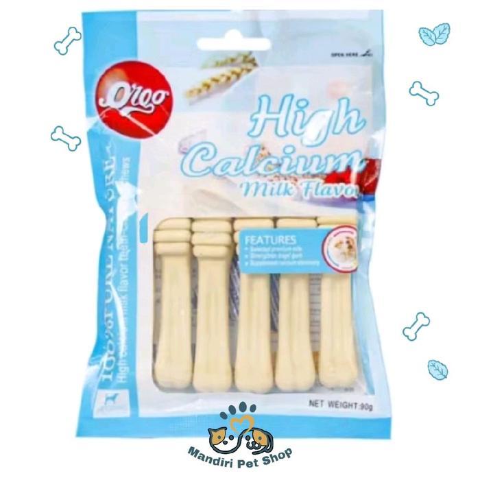 Orgo High Calcium Milk Toothbrush Dog Snack 90g - Cemilan Anjing untuk Kesehatan Gigi dengan