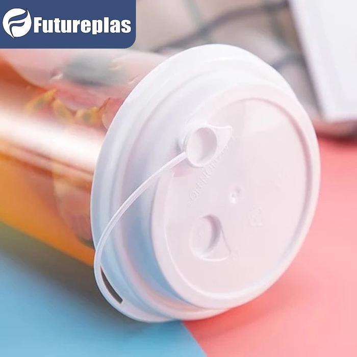 TUTUP 25 PCSLID CUP INJECTION TUTUP GELAS PLASTIK BENING HEART TANPA SEDOTAN