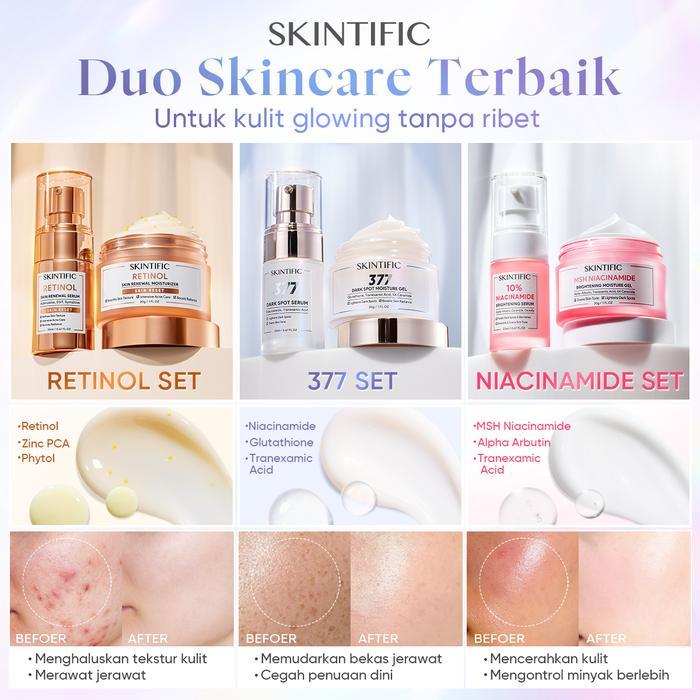 TERLARIS SKINTIFIC - 2pcs Skincare Set 2IN1 Serum Moisturizer ing Brhtening 377 Dark Spot Barrier