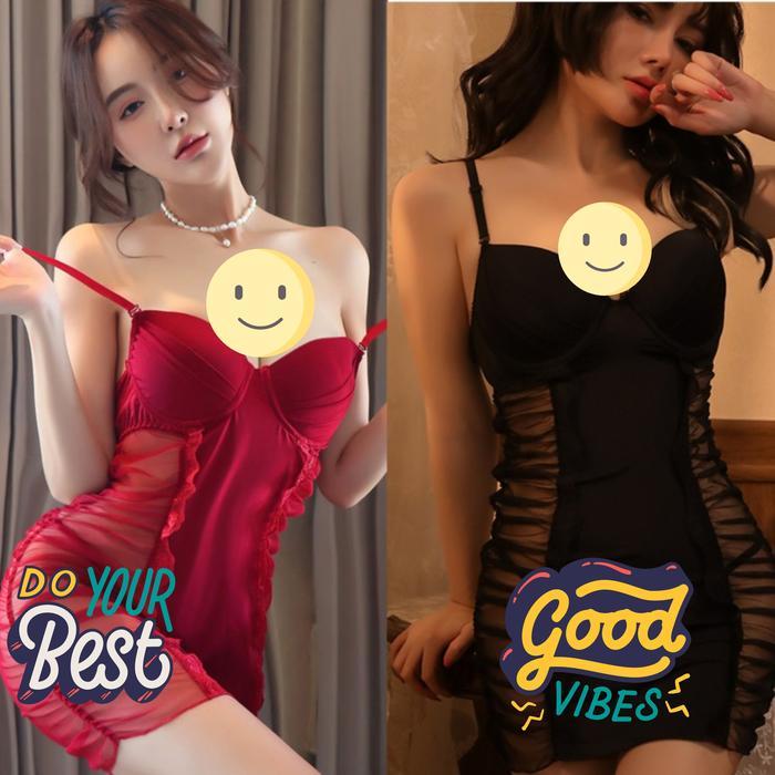 Sexy lingerie set suspender ketat rok mini Lingeries Dress baju seksi