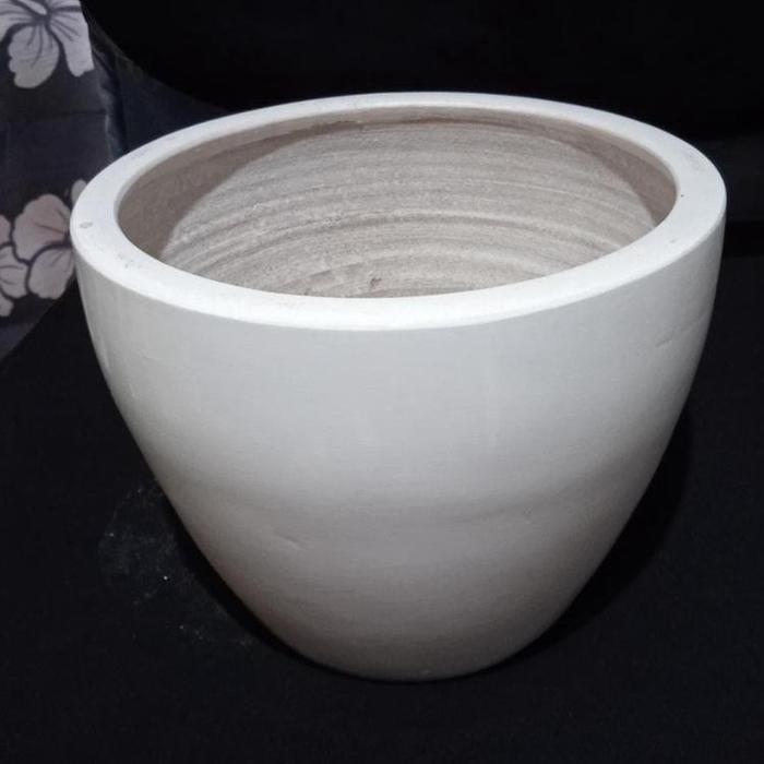 Ready Pot Anggrek Tanah Liat Putih 22x18cm Pot Tanaman Tanah Liat Putih