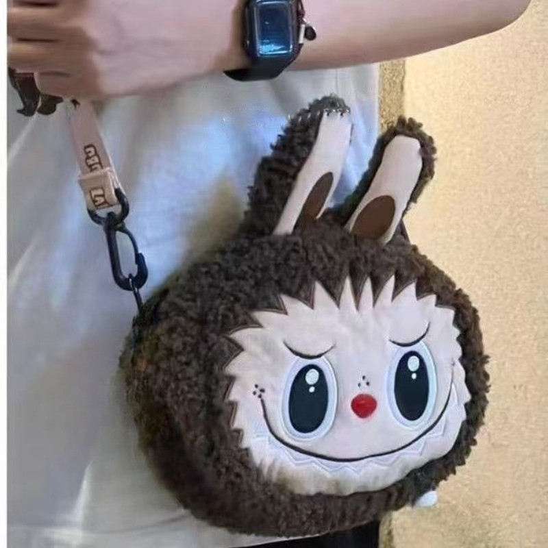 Personality Cartoon Sweet Kawaii Crossbody Bag Patchwork Fur Cute Fashion Handbags Women Funny Y2k