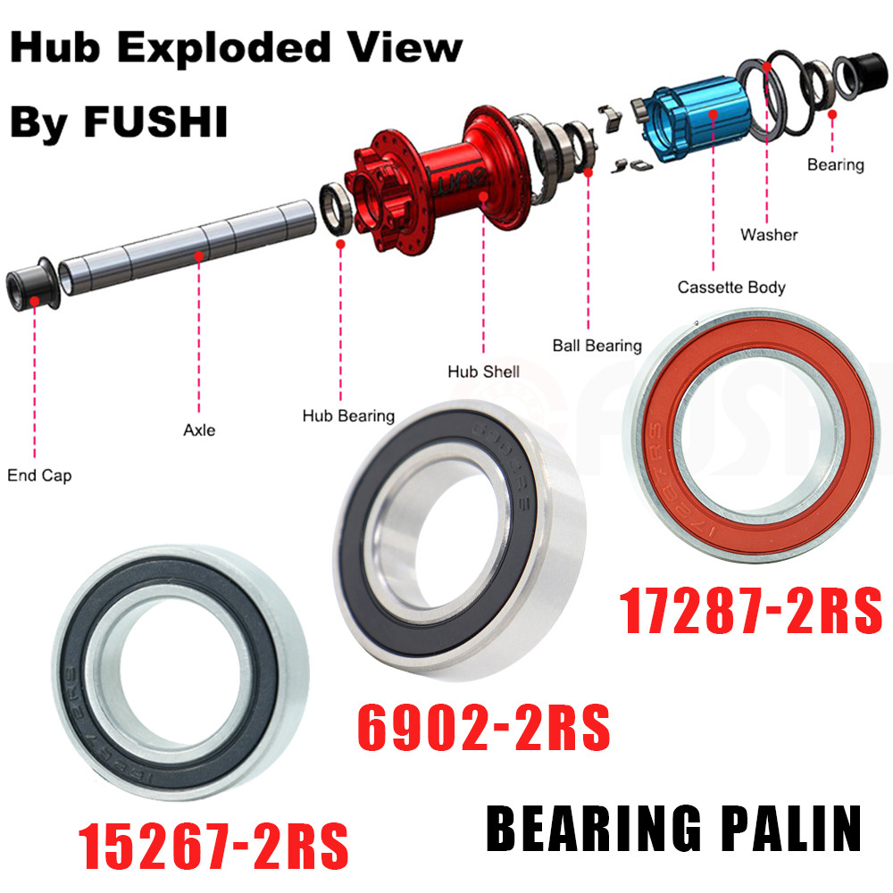 Bicycle Hub Bearing Palin 15267 or 6902 or 17287 2RS ABEC-5 Bearings Repair Parts For KOOZER XM490