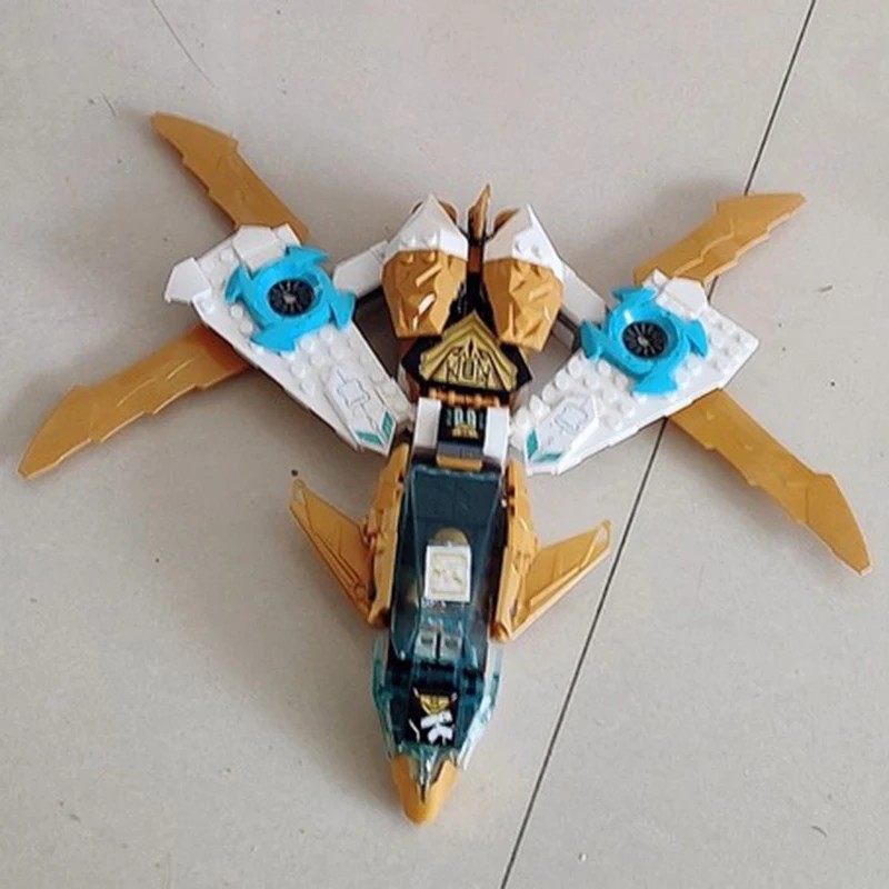 Great Golden Dragon Jet Fighter, Samurai Model, Building Block Toy Birthday Gift