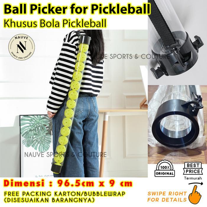 Pickleball Ball Picker Tabung Pengambil Bola Pickleball Portable 96.5Cm 12-13 Bola Pickleball