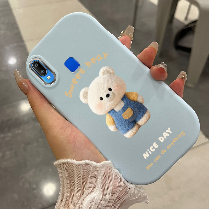 Casing Hp Untuk VIVO Y91 Y91i Y93 Y95 Case Casing Anjing berbulu pola Kerang gemuk ponsel HP Kasing 