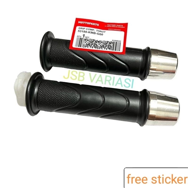 HYPER HANDGRIP HONDA + PIPA GAS + JALU STANG CHROME PCX / ALL BEAT NEW FI / VARIO 125 150 - JSB VARI