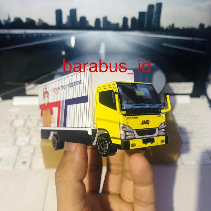 TERBARU Miniatur Truk Box JNE kecil skala 1:64