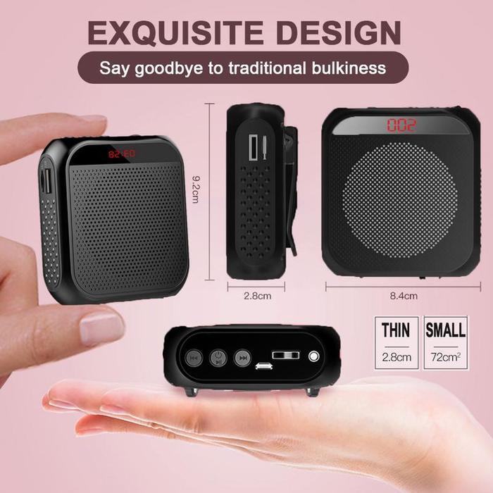 Speaker Megaphone Mini Guru Tour Guide Pidato Speaker Pinggang Dengan Kabel Audio Mic Headset