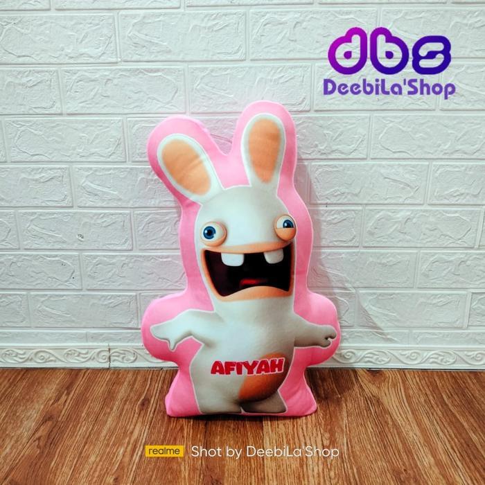 Terlaris Boneka Bantal Rabbids Invasion Free Custom Nama / Boneka Karakter Rabbids Invasion Printing