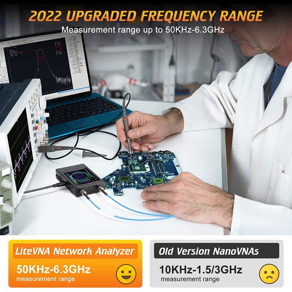 2.8" Display NanoVNA-H Vector Network Antenna Analyzers 10KHz-1.5GHz MF HF VHF UHF SWR Digital Nano