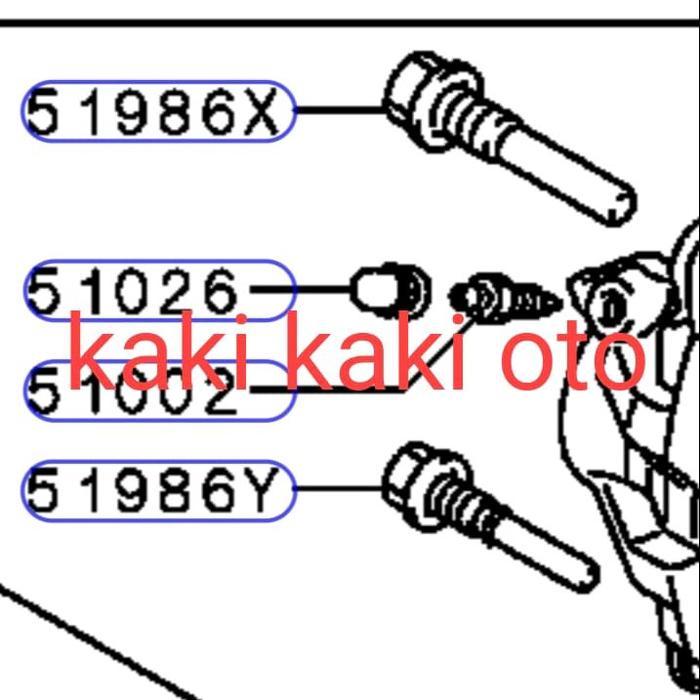 PIN PEN CALIPER PEN PIN KALIPER BAUT CAKRAM BAUT CALIPER KALIPER DEPAN LANCER EVO 3 CB2 CB-2 CB4